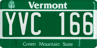 VT license plate YVC166