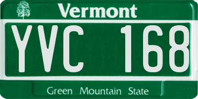 VT license plate YVC168