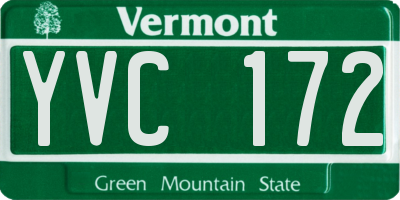 VT license plate YVC172