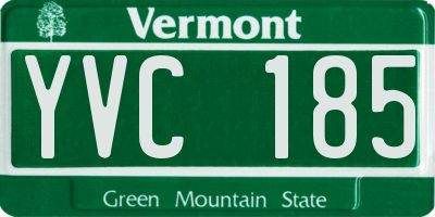 VT license plate YVC185
