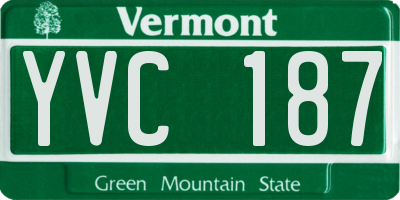 VT license plate YVC187