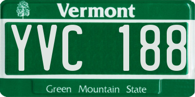 VT license plate YVC188