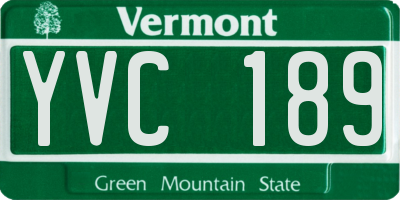 VT license plate YVC189