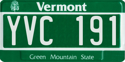 VT license plate YVC191