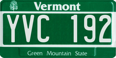 VT license plate YVC192