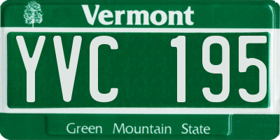 VT license plate YVC195