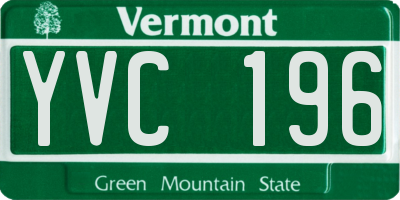 VT license plate YVC196