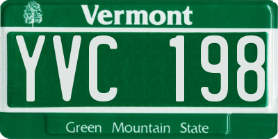 VT license plate YVC198