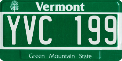 VT license plate YVC199