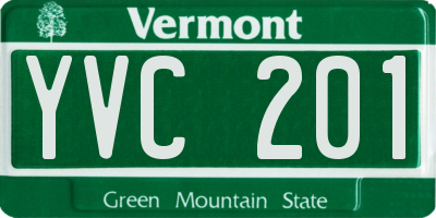 VT license plate YVC201