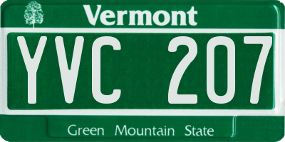VT license plate YVC207