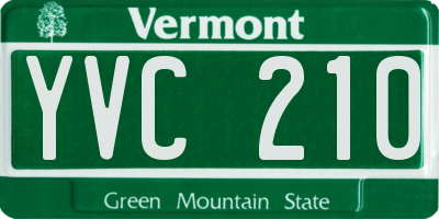 VT license plate YVC210
