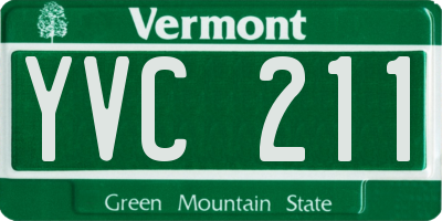 VT license plate YVC211