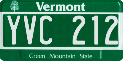 VT license plate YVC212