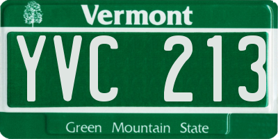 VT license plate YVC213