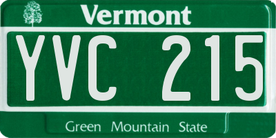 VT license plate YVC215