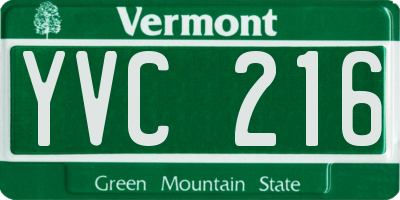 VT license plate YVC216