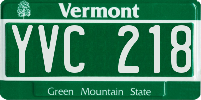 VT license plate YVC218