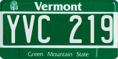 VT license plate YVC219