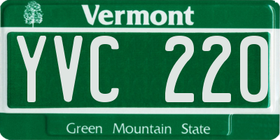 VT license plate YVC220