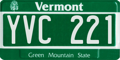 VT license plate YVC221