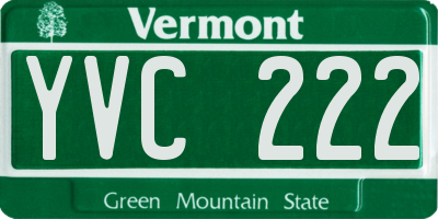 VT license plate YVC222