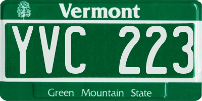 VT license plate YVC223