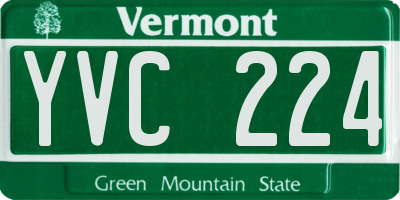 VT license plate YVC224