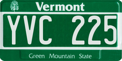 VT license plate YVC225