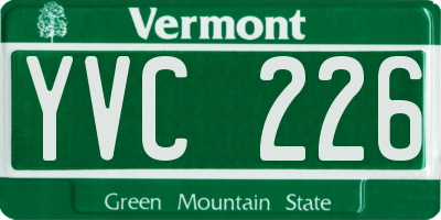 VT license plate YVC226
