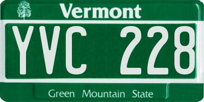 VT license plate YVC228