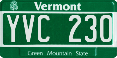 VT license plate YVC230