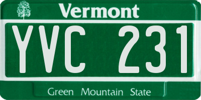 VT license plate YVC231