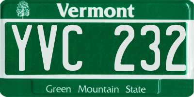 VT license plate YVC232