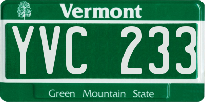 VT license plate YVC233