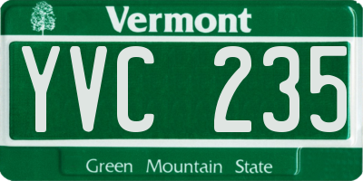 VT license plate YVC235