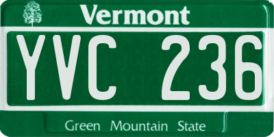 VT license plate YVC236