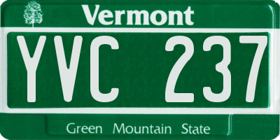VT license plate YVC237