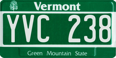 VT license plate YVC238
