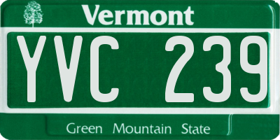 VT license plate YVC239