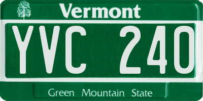 VT license plate YVC240