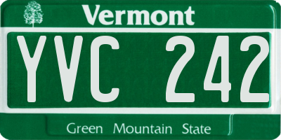 VT license plate YVC242
