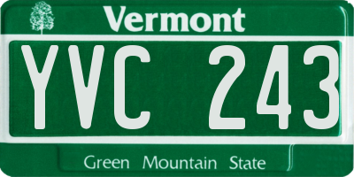 VT license plate YVC243