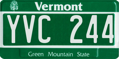 VT license plate YVC244