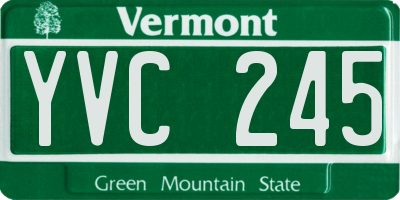 VT license plate YVC245