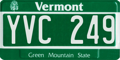 VT license plate YVC249