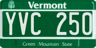 VT license plate YVC250