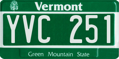 VT license plate YVC251