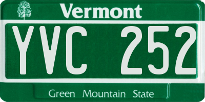 VT license plate YVC252
