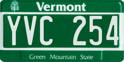 VT license plate YVC254